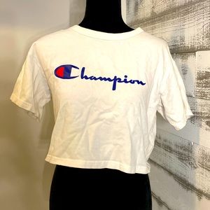 Champion crop top tee with matching joggers